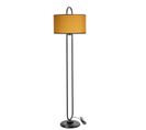 Lampadaire Elliptique Ovalis 170cm Tissu Jaune Et Métal Noir