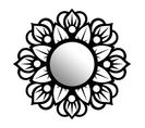 Miroir Décoratif Filamentis D70cm Motif Fleur Mandala Métal Noir