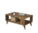 Table Basse Bity 54x90cm Bois Et Métal Bois Foncé