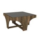 Table Basse Porticus Pieds En Arcades Bois Naturel Et Anthracite