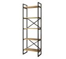 Étagère Bibliothèque Style Industriel Opawa L58cm Bois Clair Et Métal Noir