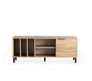 Meuble TV 1 Porte Elliot 140cm Bois Chêne Clair