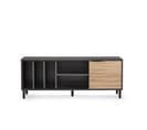 Meuble TV 1 Porte Elliot 140cm Bois Chêne Clair Et Anthracite