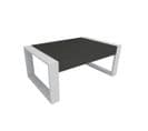 Table Basse Isu L90xh40cm Bois Blanc Et Anthracite