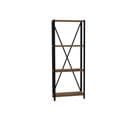 Étagère Bibliothèque Style Industriel Levada L60cm Métal Noir Et Bois Foncé