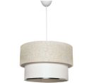 Suspension Clara Base Blanc Avec Abat-jour Ø30cm Bicolore Beige Et Blanc