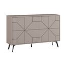 Buffet Bas Santos 123cm Bois Motif Géométrique Taupe