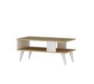 Table Basse Style Scandinave Jatte L90xh40cm Blanc Et Chêne Clair