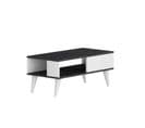 Table Basse Style Scandinave Samar 58x43,3cm Bois Blanc Et Noir