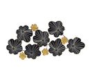 Décoration Murale Fleurs Tartane L125xh61,5cm Métal Noir Et Or