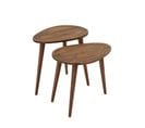 Set De 2 Tables D'appoints Gigogne Tiki Bois Massif Foncé