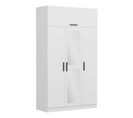 Armoire 4 Portes Et 2 Miroirs Sanur L135xh235cm Blanc