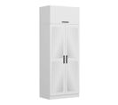 Armoire 3 Portes Et 4 Miroirs Sanur L90xh255cm Blanc