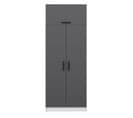 Armoire 3 Portes Sanura L90xh235cm Blanc Et Anthracite