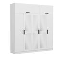 Armoire 7 Portes Et 6 Miroirs Sanur L225xh235cm Blanc