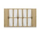 Armoire 7 Portes Et 10 Miroirs Modèle 2 Bangka L315xh190cm Bois Clair Et Blanc