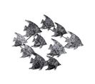 Décoration Murale Groupe De Poissons Zancle L83xh58cm Métal Noir Et Gris