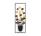 Cadre Décoration Murale Pot De Fleurs Basan L32xh90cm Métal Noir Et Marron