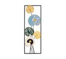 Cadre Décoratif Fleurs Exotique Akko L32xh90cm Métal Blanc, Bleu, Vert Et Or