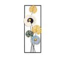 Cadre Décoratif Fleurs Exotique Akka L32xh90cm Métal Blanc, Bleu, Vert Et Or