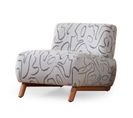 Fauteuil Ghavie Tissu Motif Abstrait Blanc Et Noir