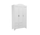 Armoire 3 Portes Et 2 Tiroirs Endersa L105cm Blanc