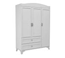 Armoire 3 Portes Et 2 Tiroirs Endersa L135cm Blanc