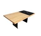 Table Basse Design Galini Bois Clair Et Effet Marbre Noir