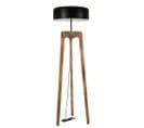 Lampadaire Thomas H170cm Bois Massif Naturel Et Métal Noir