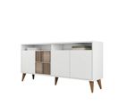 Buffet Bas 4 Portes Kaltes L160 cm Blanc Et Bois