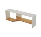 Meuble TV Design Minimaliste Louis L124cm Blanc Et Chêne Clair