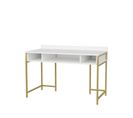 Bureau Moderne Amilio L120cm Blanc Et Or