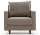 Fauteuil Moderne Evania Tissu Taupe