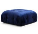 Pouf Carré Nourhane Velours Bleu Foncé