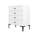 Commode 4 Tiroirs Tullio H90,7cm Blanc