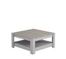 Table Basse Yilema 89x89cm Chêne Clair Et Gris Clair