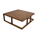 Table Basse Carré Migary 105cm Pin Massif Foncé