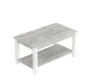 Table Basse Ceranto L90cm Bois Blanc Et Gris