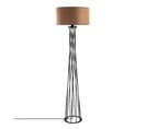 Lampadaire Pied Filaire Torsade Slivka L50xh175cm Tissu Marron Et Métal Noir