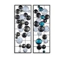 Set De 2 Décorations Murales Edalis L32xh90cm Métal Noir, Blanc Et Bleu