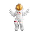 Statue Murale Astronaute Akers L35xh47cm Blanc Et Or