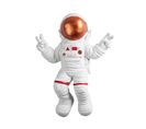 Statue Murale Astronaute Akers L35xh47cm Blanc Et Bronze