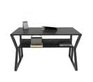 Bureau Design Wayky L120cm Effet Marbre Noir Et Noir