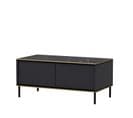 Table Basse Shonna L90cm Anthracite Et Effet Marbre Noir Avec Bordure Or