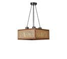 Suspension Moderne à Cannage Guzal L41xh41cm Rotin Naturel Et Bois Foncé