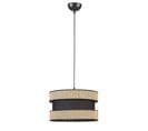 Suspension Cylindrique Avec Cannage Loli D45cm Rotin Naturel Et Métal Noir