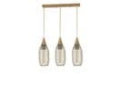 Suspension Style Industriel 3 Ampoules Grillo Abat-jour Bouteille Filaire Métal Or