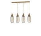 Suspension Style Industriel 4 Ampoules Grillo Abat-jour Bouteille Filaire Métal Or