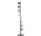 Lampadaire Moderne 8 Globes LED Sylvia H155cm Métal Noir Et Chrome