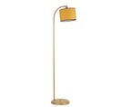 Lampadaire Arc Moderne Izra H154cm Abat Jour Moutarde Avec Support Métal Or